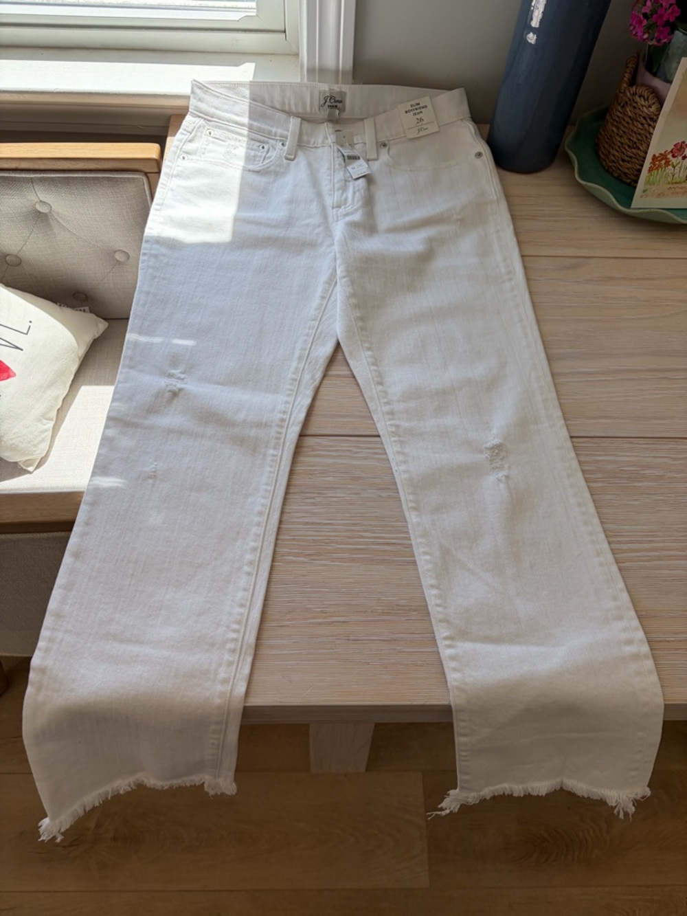 J. Crew White Wide-Leg Jeans